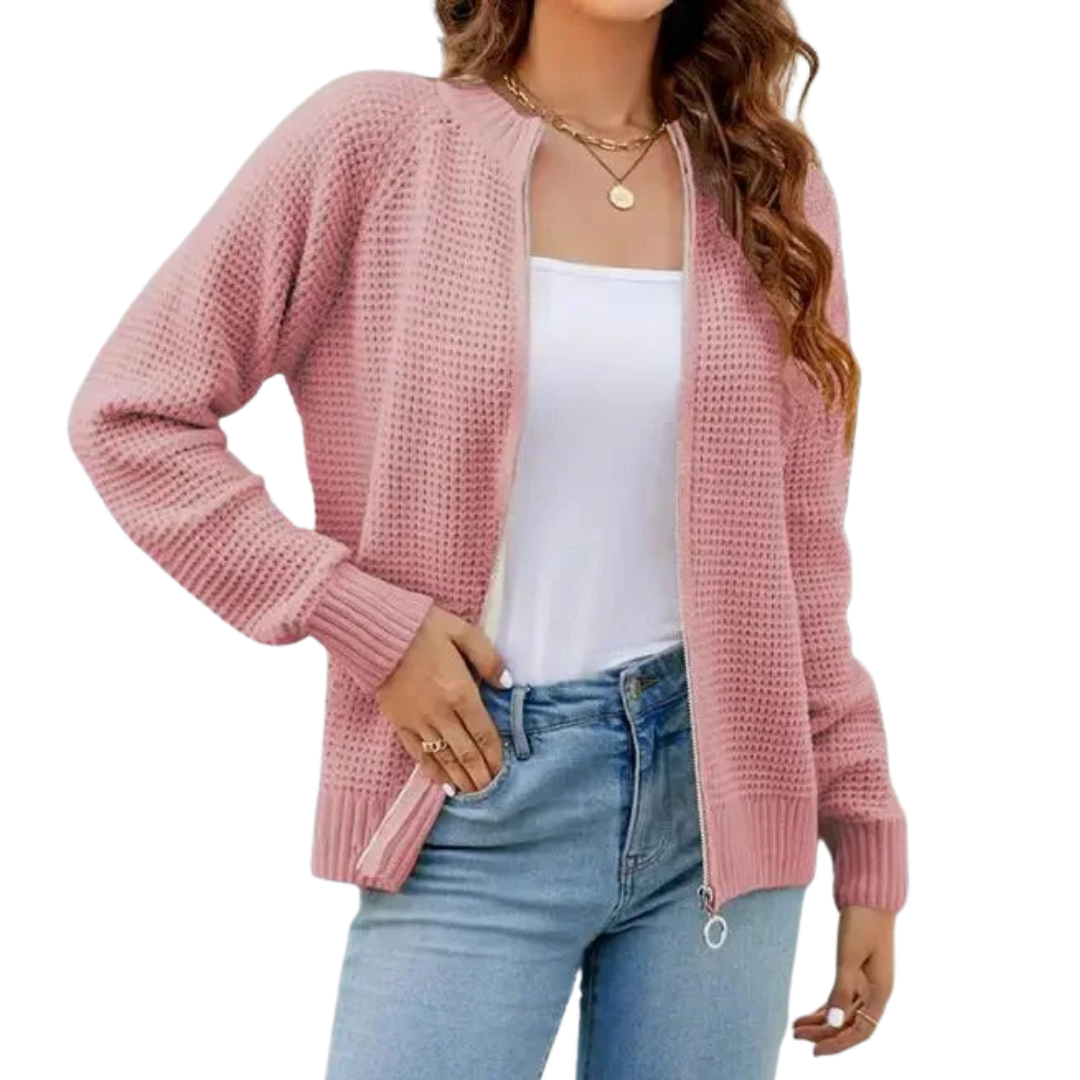 Ulandra Vest | Dames Herfst Casual Gebreid Zip-Up Vest