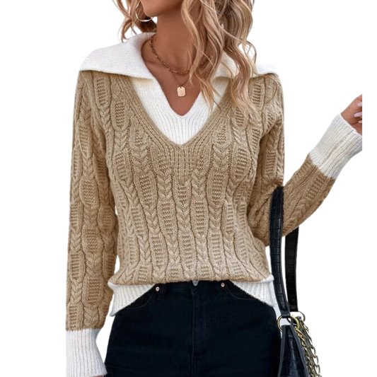 Yvanya Trui | Casual Gebreide V-hals Trui