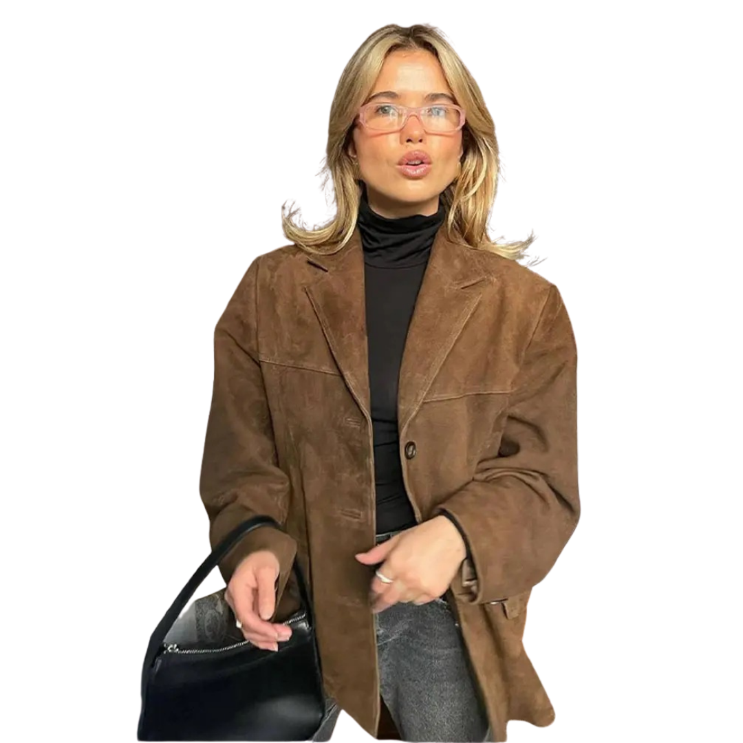 Benet Mantel | Oversized Suede Trench Coat