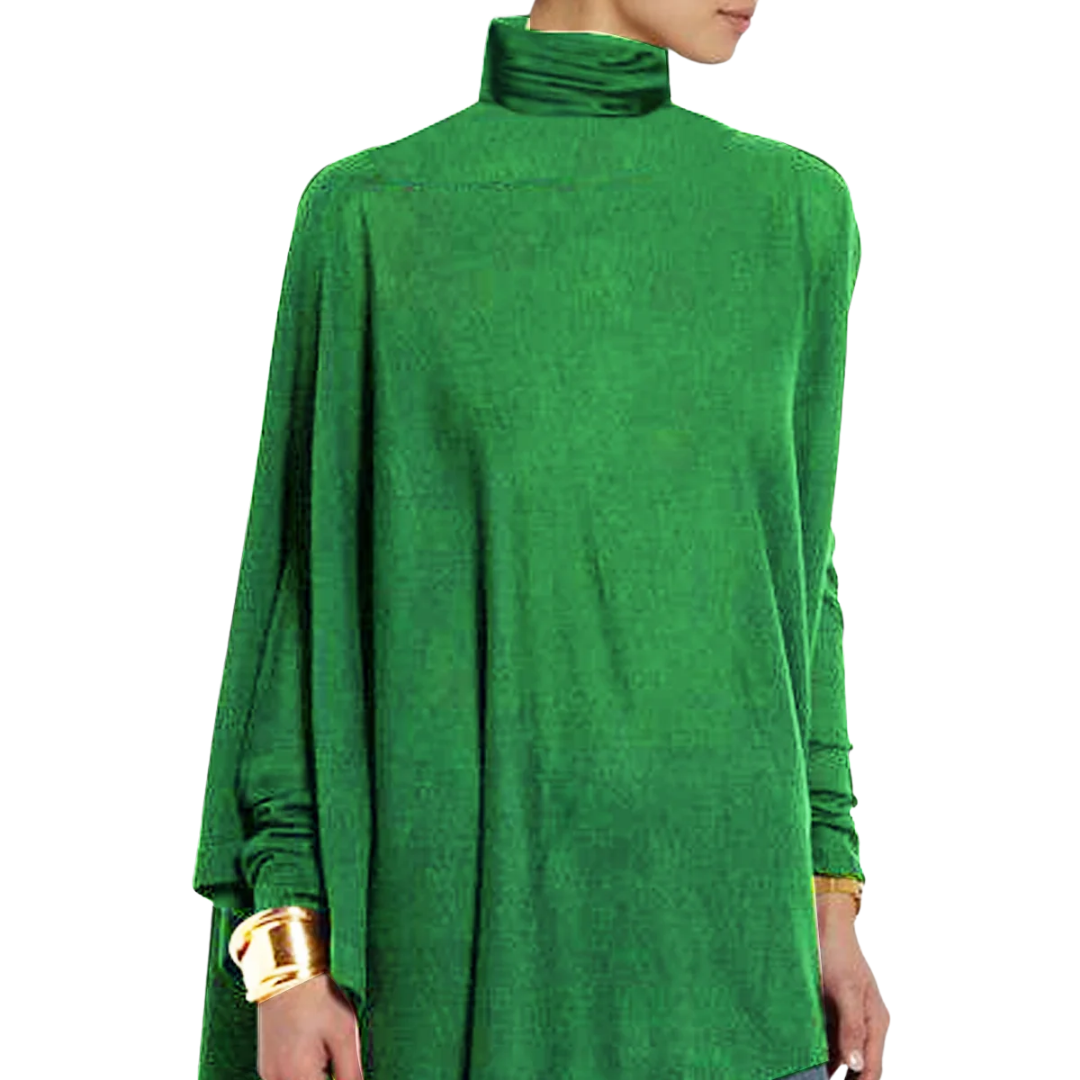 Venna Top | Lange top met opstaande kraag en A-lijn