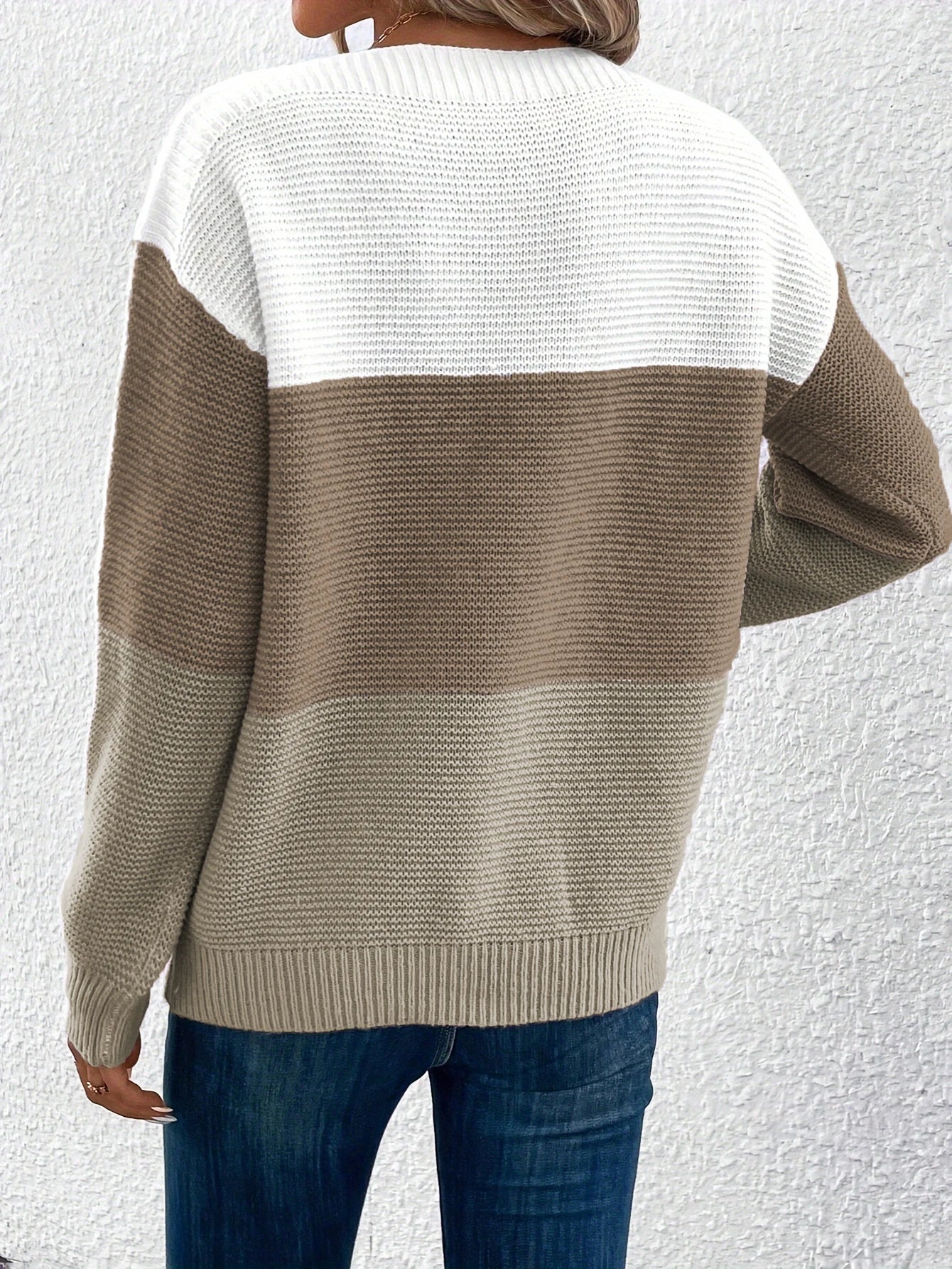 Yetzabel Jumper | Herfst Gebreide Jumper met Kleurvlakken