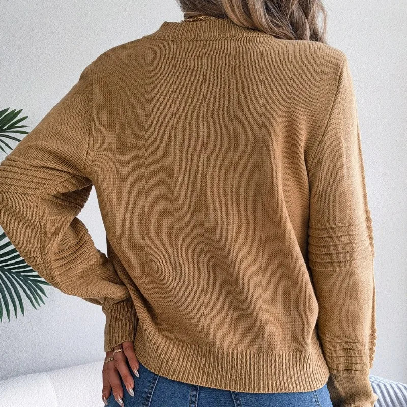 Benita Jumper | Dames Herfst Geribde Jumper met Ronde Hals