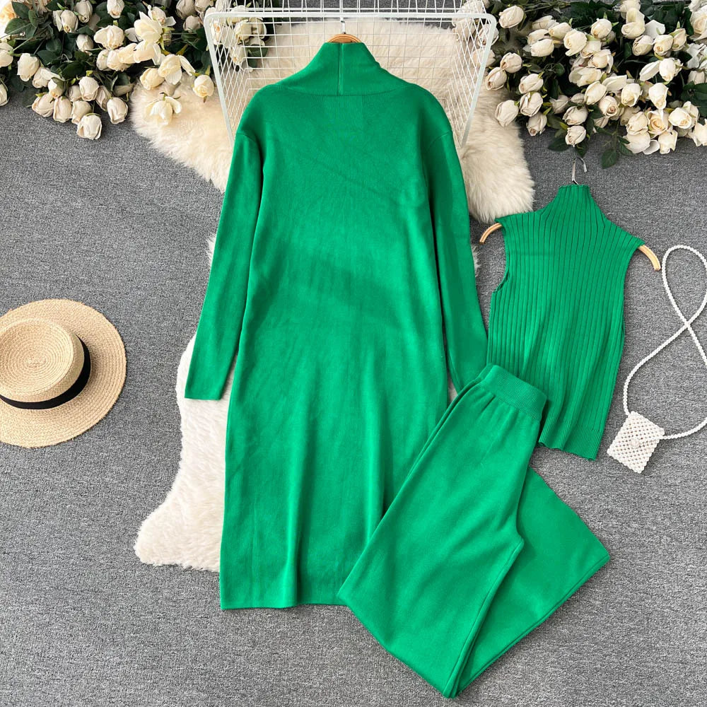 Ishika Set | Vrouwen Gebreide Driedelige Set