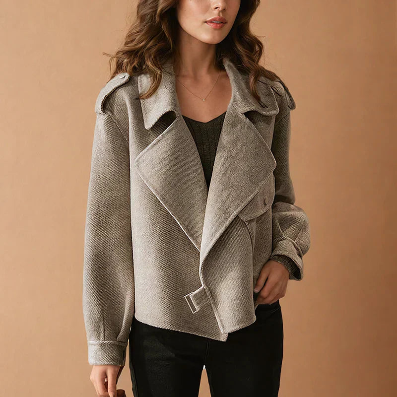 Briony Jacket | Dames Herfst Korte Wool Blend Jacket