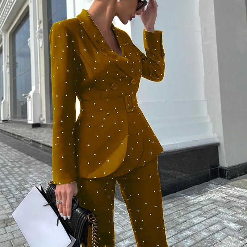 Gudula Set | Vrouwen Tweedelige Polka Dot Broekpak Set