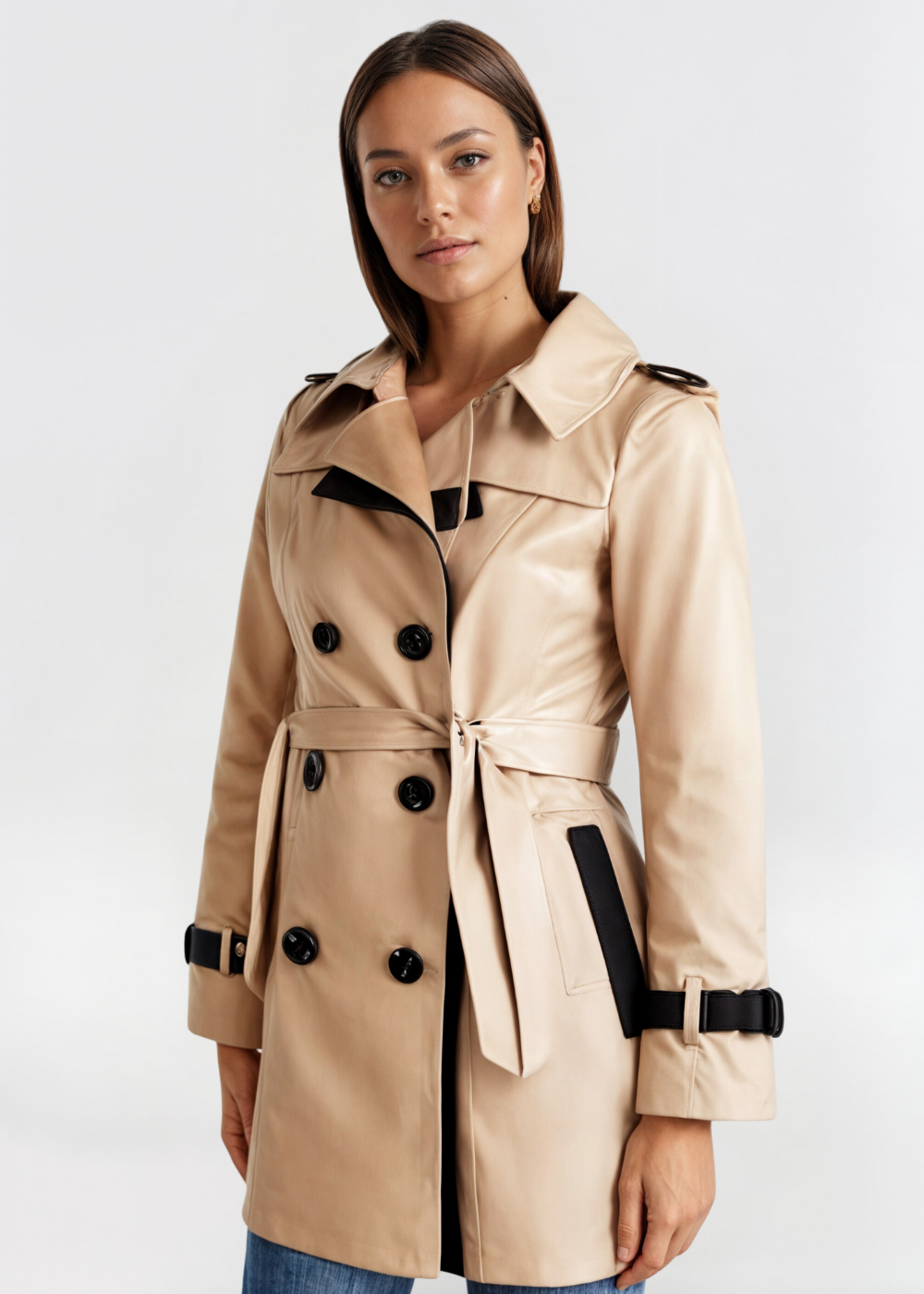 Wayna Jas | Dames Herfst Premium Double-Breasted Trenchcoat