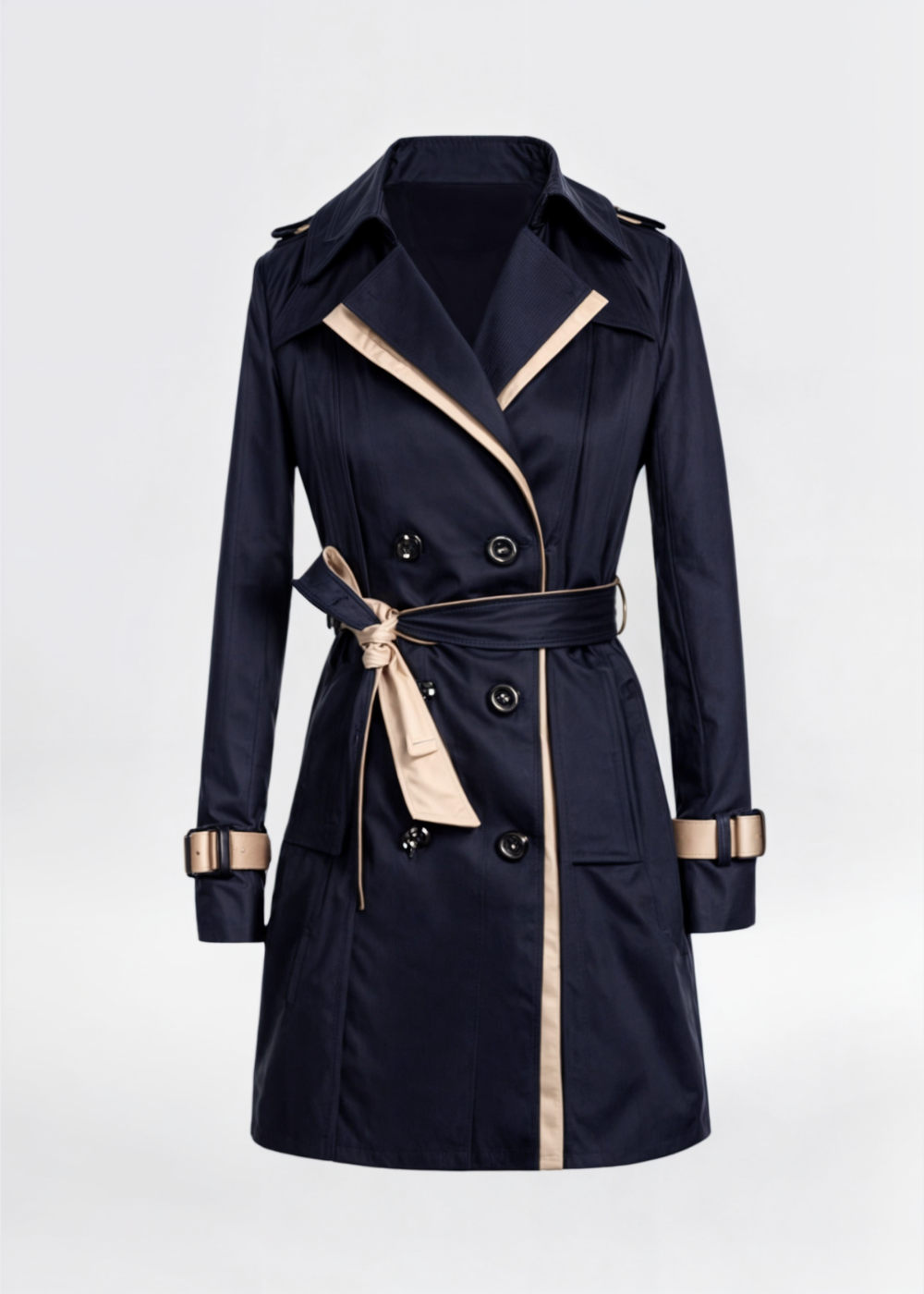 Wayna Jas | Dames Herfst Premium Double-Breasted Trenchcoat