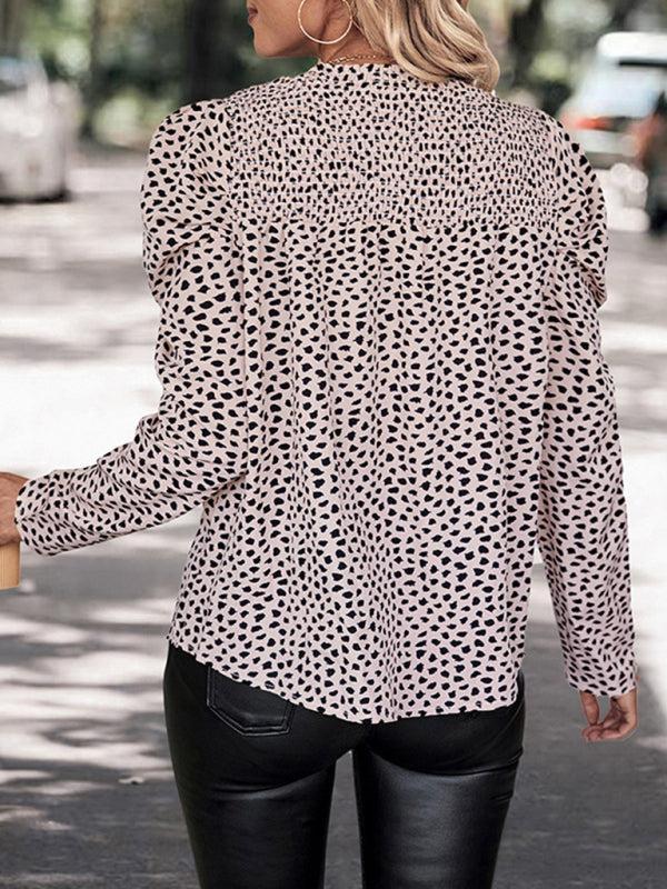 Ursae Blouse | Dames Herfst Elegante Panterprint Lange Mouw Blouse