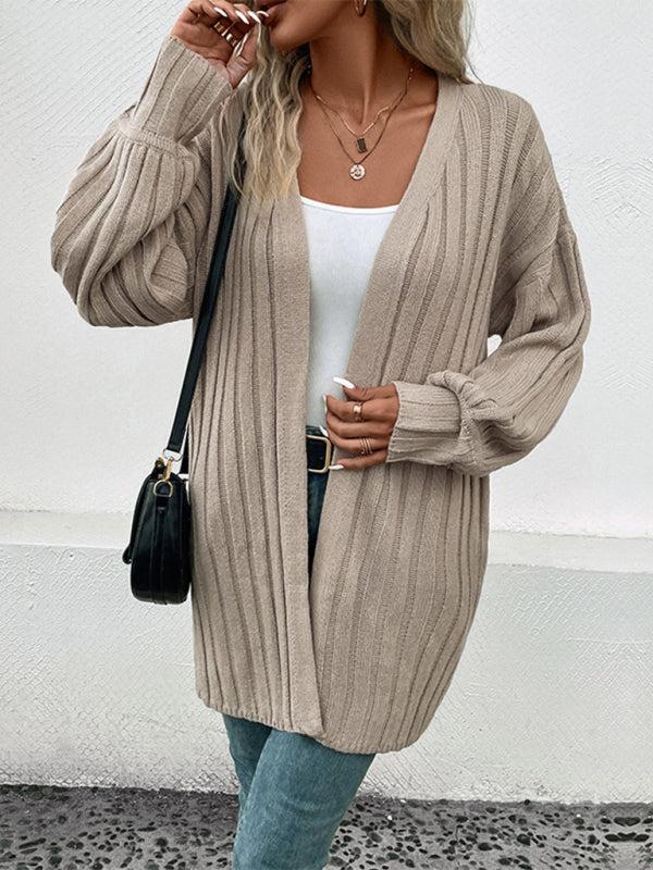 Ulima Vest | Dames Herfst Open Vest met Brede Ribbel en Manchetten