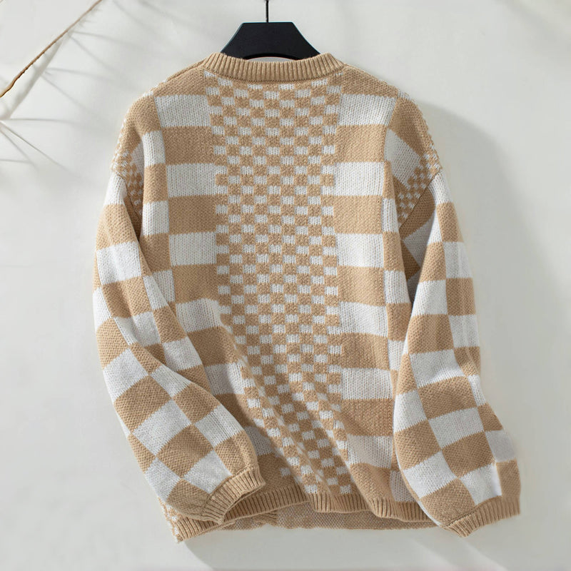 Tisha Vest | Dames Herfst Casual Geruite Gebreide Vest