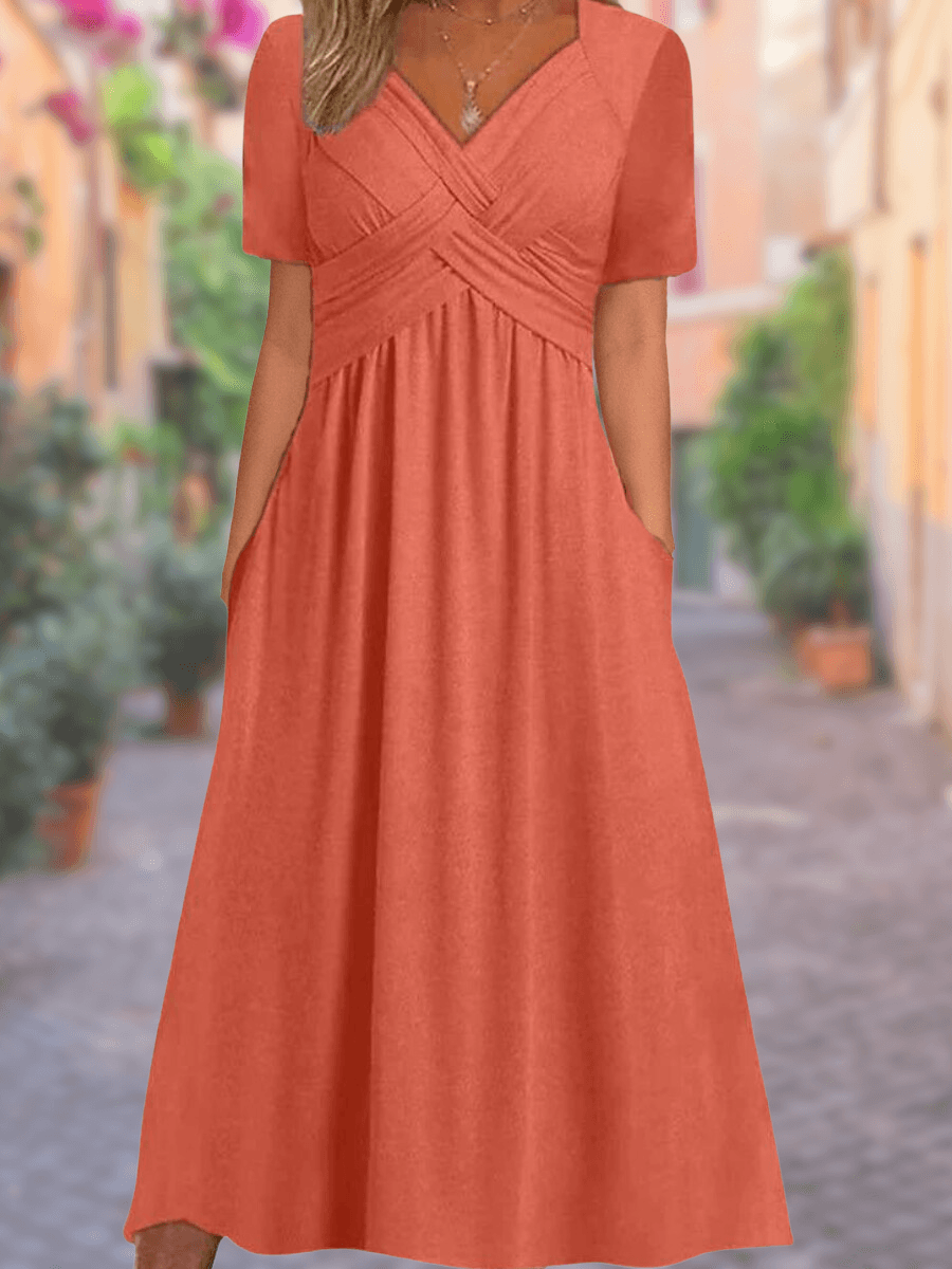 Babs Dress | Comfortabel V-hals Zomerjurkje - Carla Moda