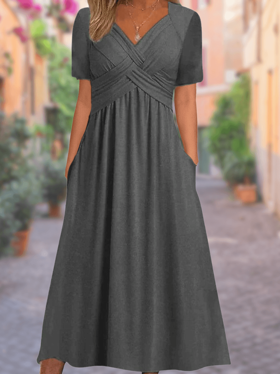 Babs Dress | Comfortabel V-hals Zomerjurkje - Carla Moda