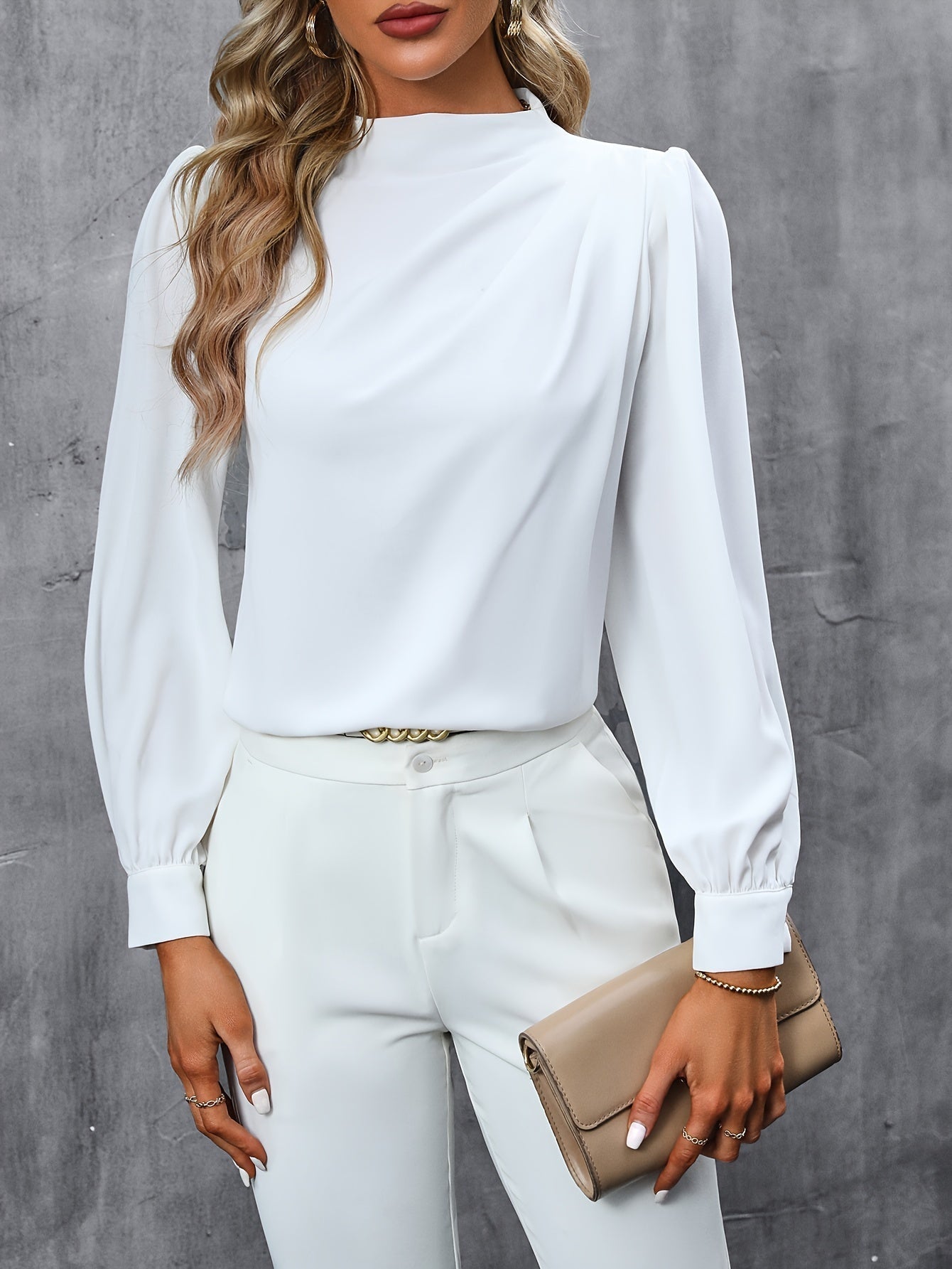 Pia Blouse | Geplooide Lange Mouw Blouse