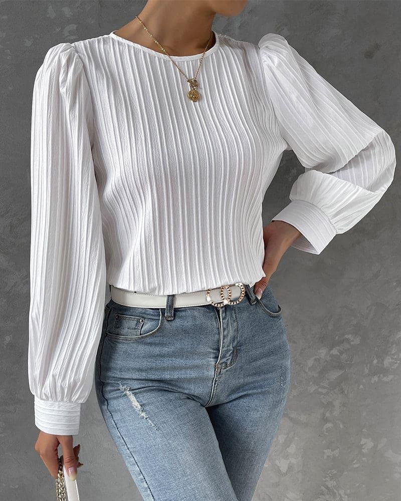 Cindy Lantaarn Mouw Blouse | Chic Statement Stuk - Carla Moda