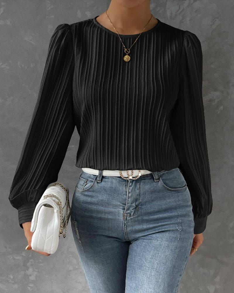 Cindy Lantaarn Mouw Blouse | Chic Statement Stuk - Carla Moda