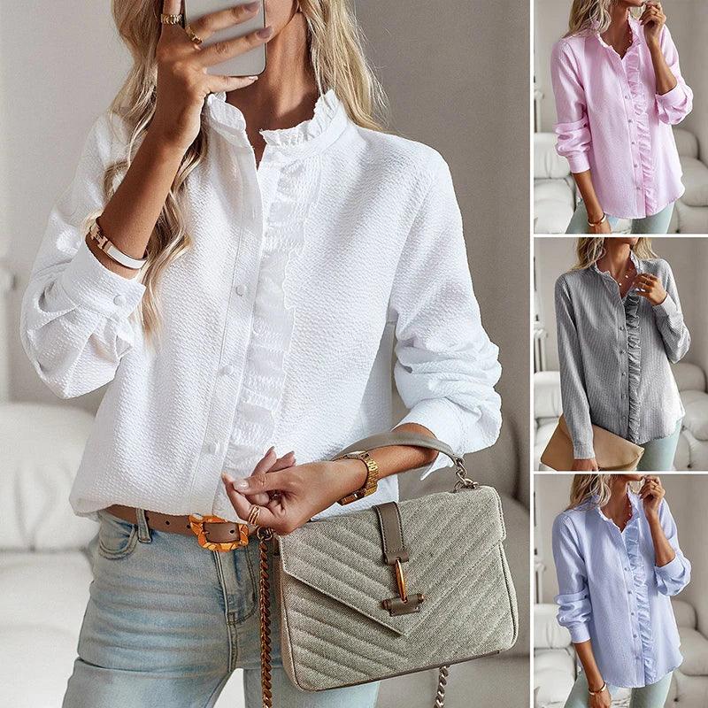 Clover blouse | Stijlvolle Ruches Blouse - Carla Moda