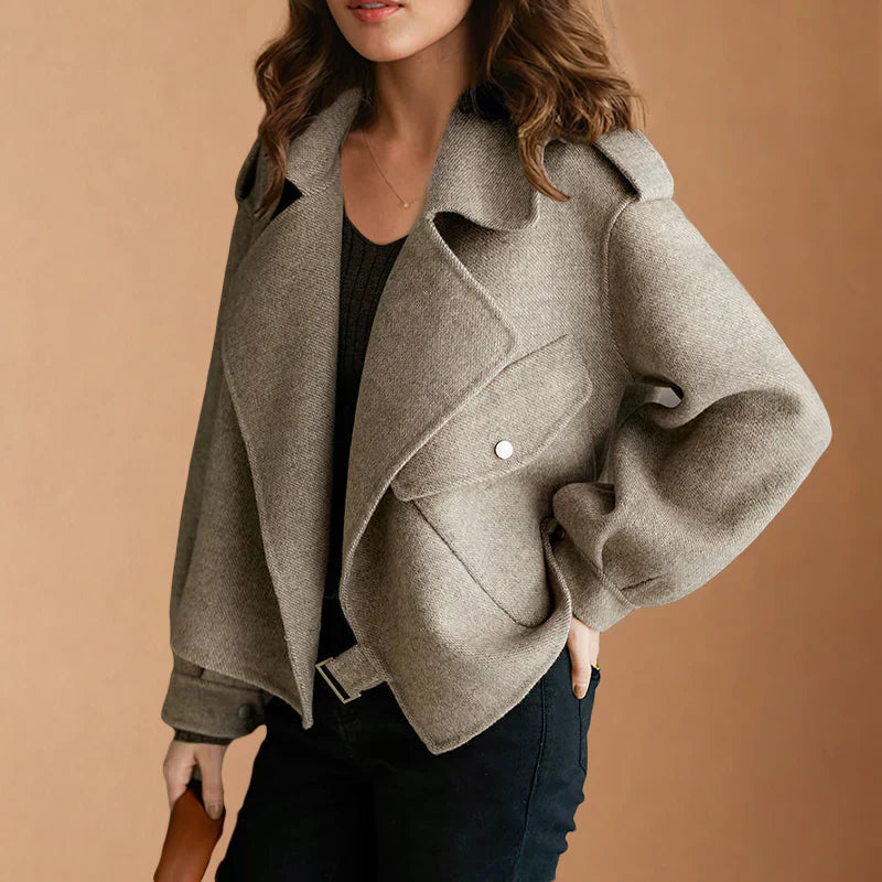 Briony Jacket | Dames Herfst Korte Wool Blend Jacket
