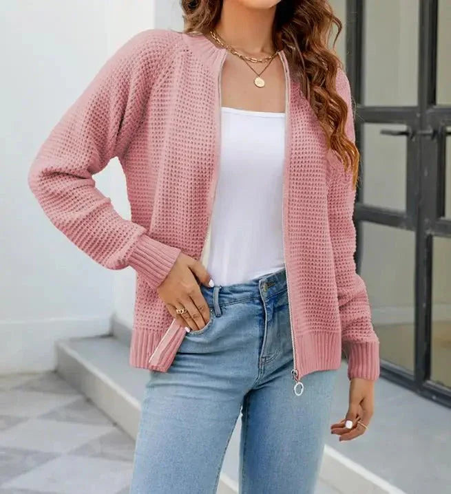 Ulandra Vest | Dames Herfst Casual Gebreid Zip-Up Vest