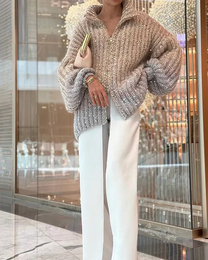 Sara Set | Gebreide jas en broek set