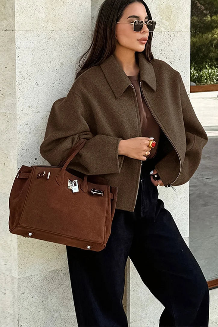 Xerena Jas | Herfst Cropped Wol Jas