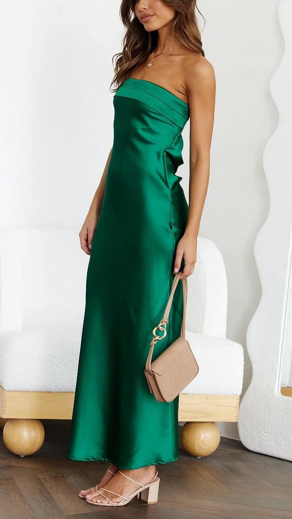 Grisel Jurk | Elegante Satijnen Off-Shoulder Jurk - Carla Moda