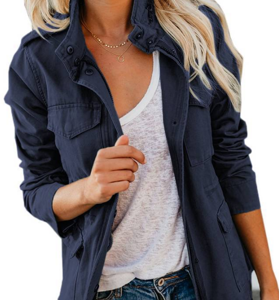 Wilma Jas | Dames Herfst Slim Fit Multi-Zakken Jas met Rits