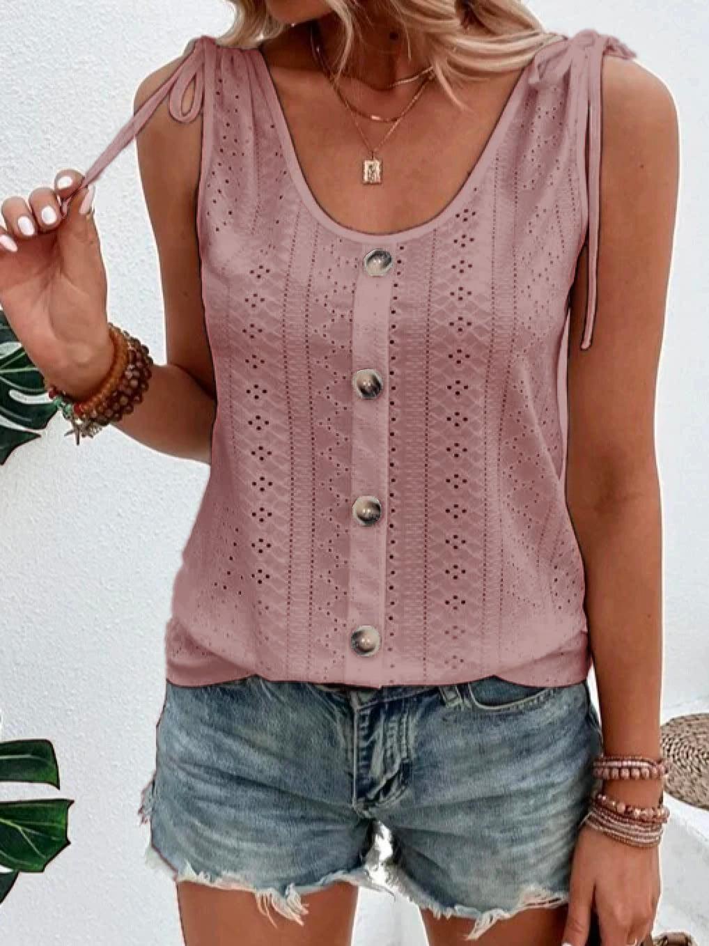 Jaylissa Blouse| Mouwloze Blouse met Uniek Ontwerp - Carla Moda