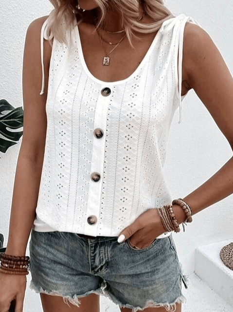 Jaylissa Blouse| Mouwloze Blouse met Uniek Ontwerp - Carla Moda