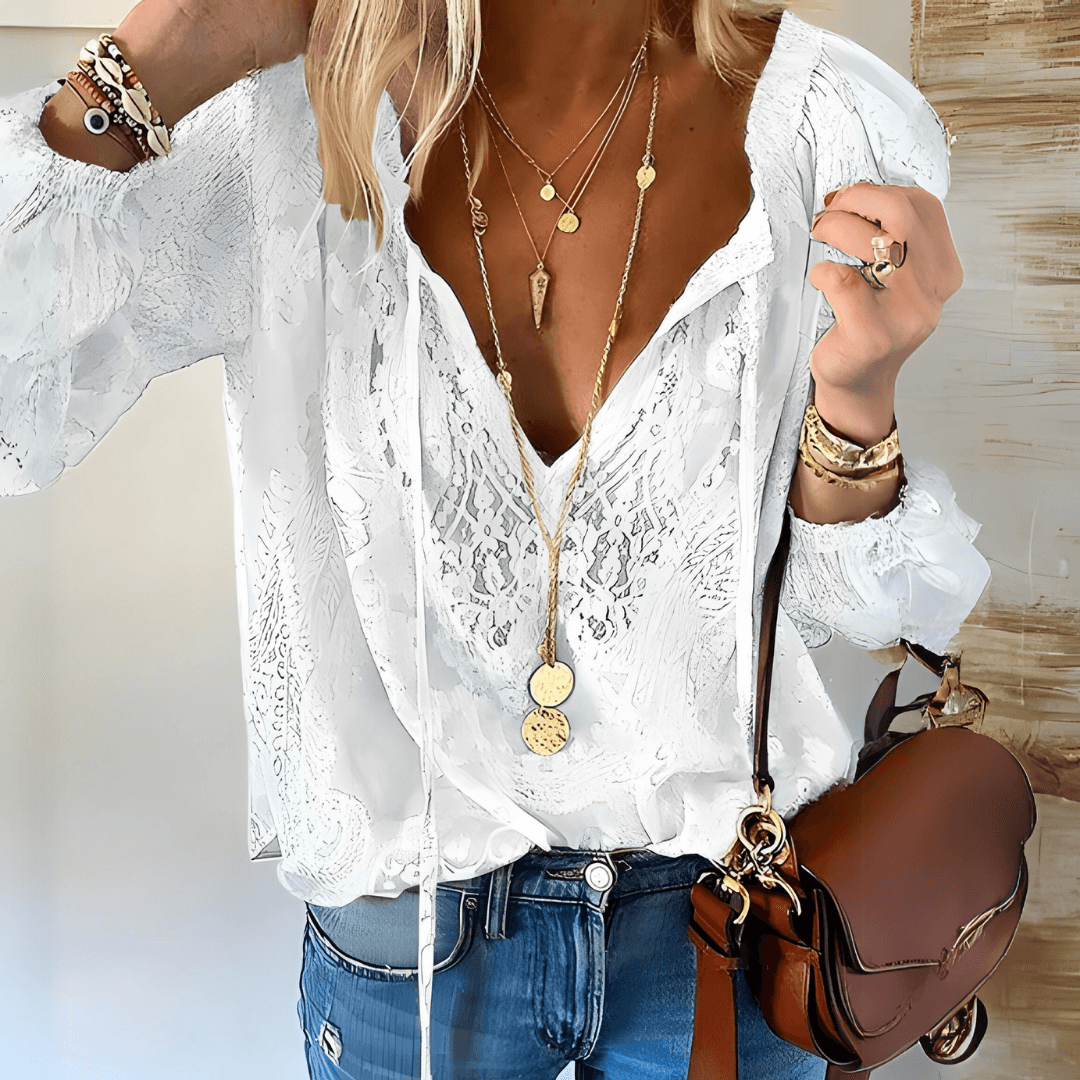 Kanten Boho Blouse | Mandy Blouse - Carla Moda