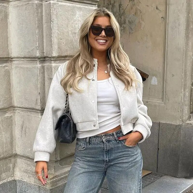 Wustina Jack | Chique Kort Wol Bomberjack