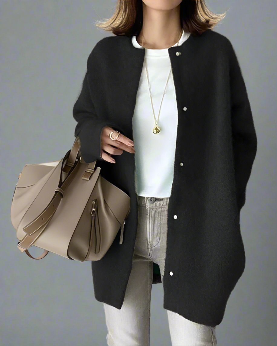 Malaine Vest | Comfortabel Wollen Vest met Knopen en Zakken |