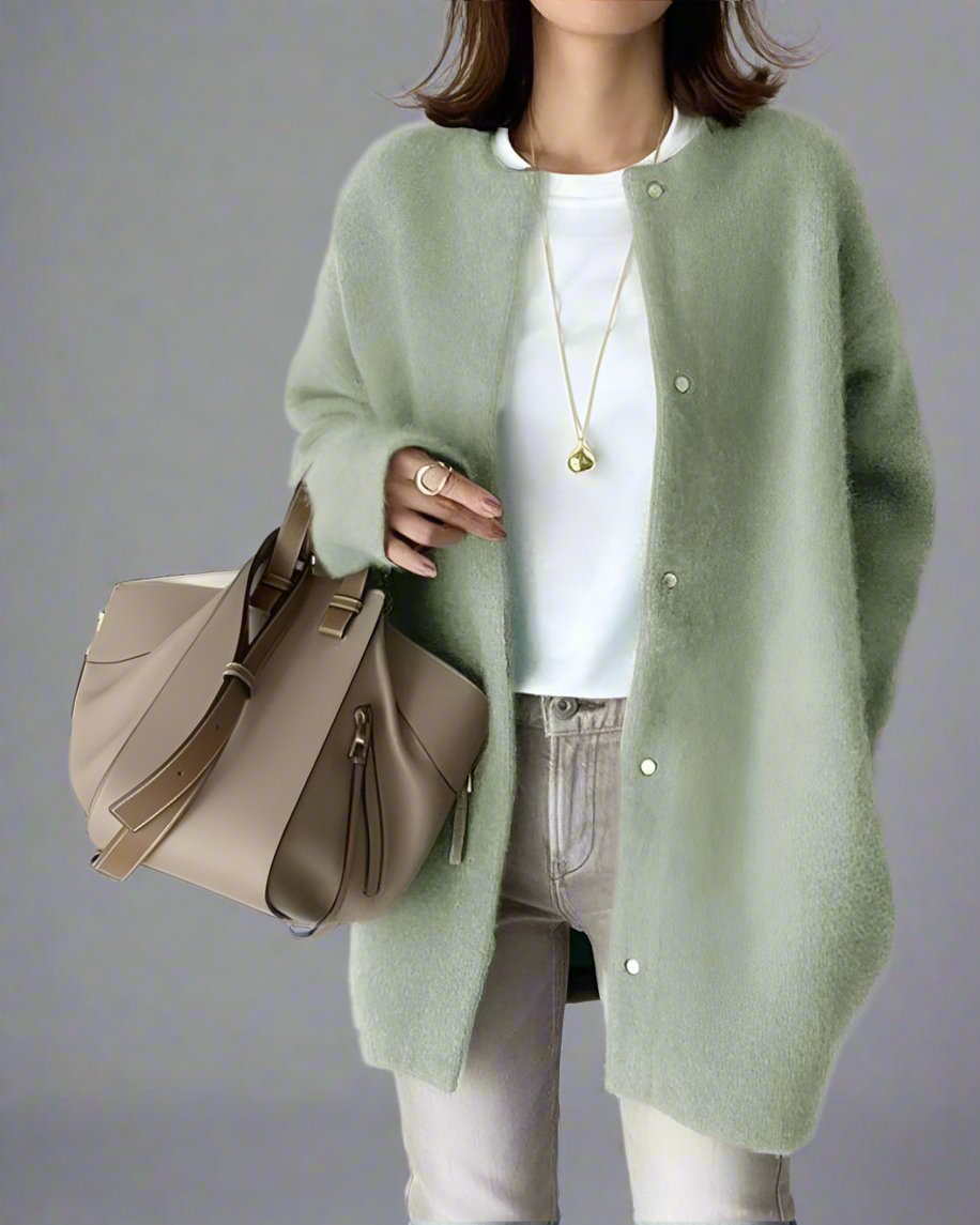 Malaine Vest | Comfortabel Wollen Vest met Knopen en Zakken |