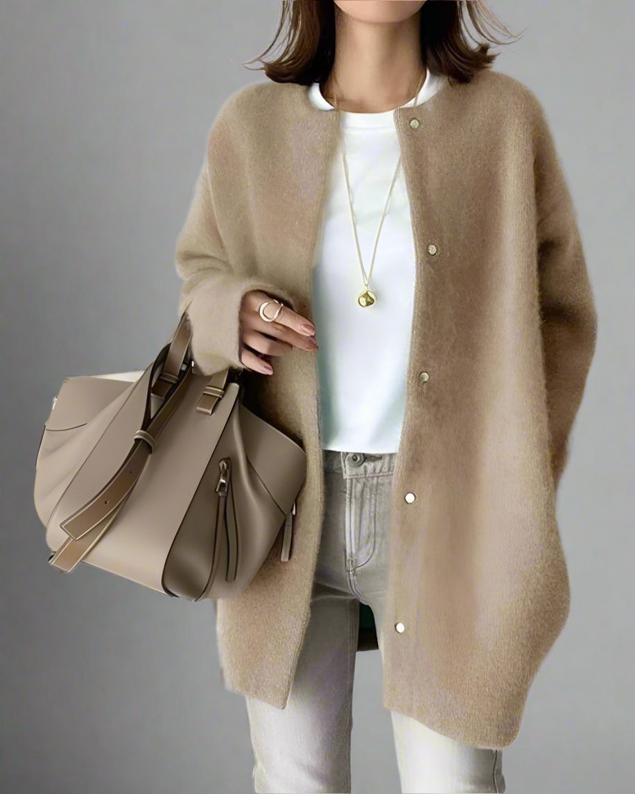 Malaine Vest | Comfortabel Wollen Vest met Knopen en Zakken |