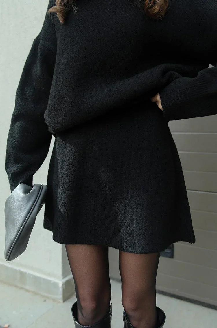 Yovana Set | Herfst Gebreide Twee-Delige Jumper en Rok Set