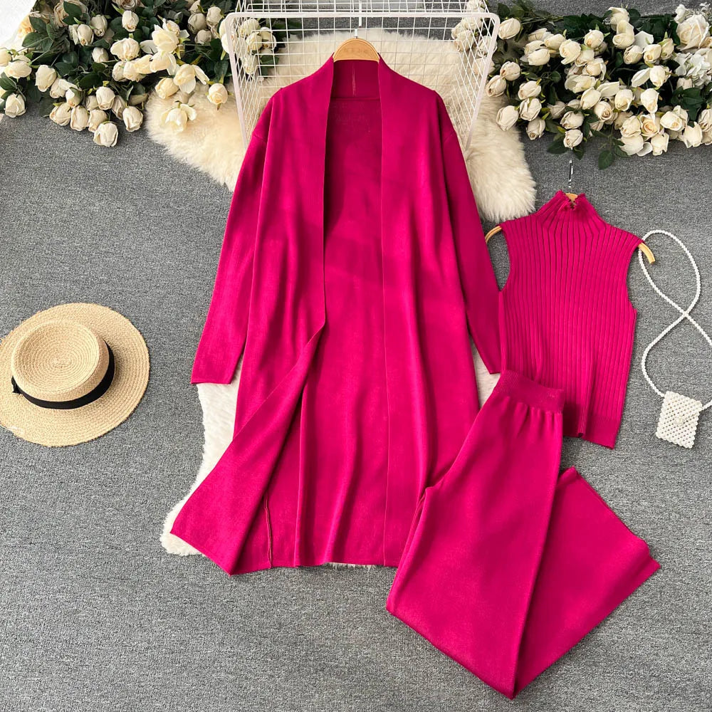 Ishika Set | Vrouwen Gebreide Driedelige Set