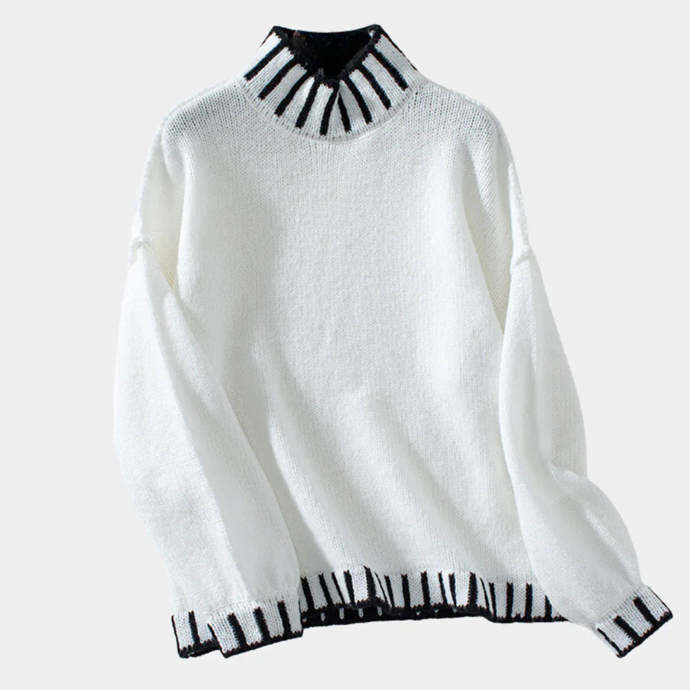 Aamina Trui | Herfst Gebreide Trui met Hoge Hals