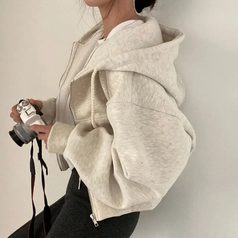 Rinette Vest | Oversized Hooded Crop Vest