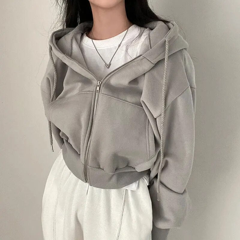 Rinette Vest | Oversized Hooded Crop Vest