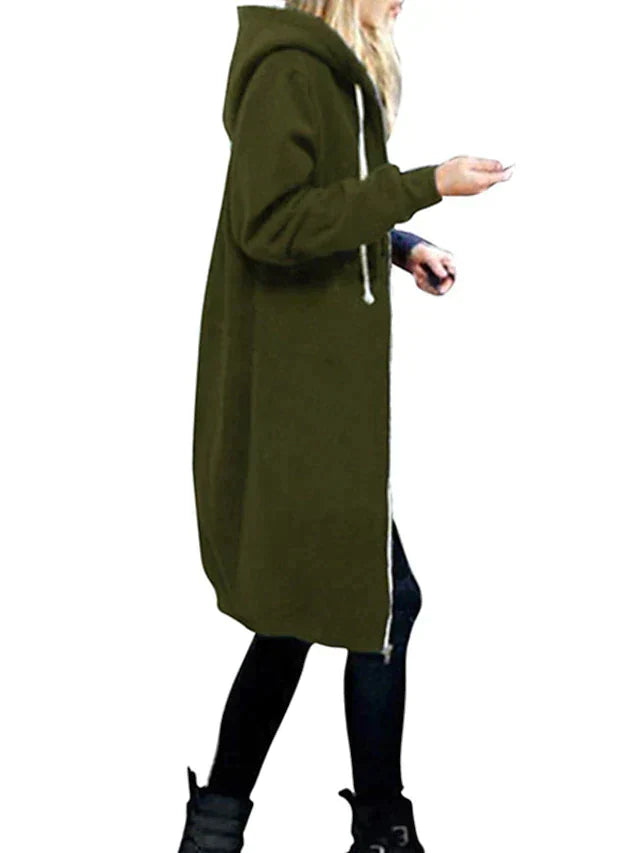 Rikelle Vest | Dames Lange Wollen Capuchon Vest