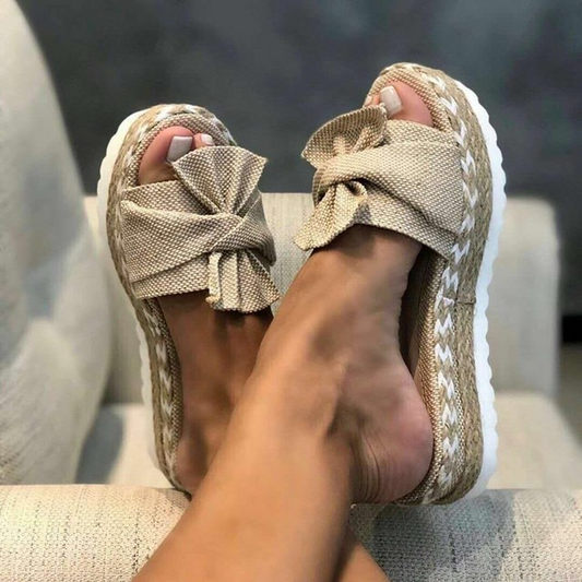 Dames Orthopedische Plateau Sandalen Met Strik