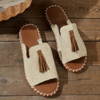 Dames Open Teen Instap Sandalen met Kwastjes