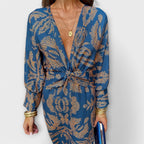 Dames Elegante Midi Jurk met Lange Mouwen