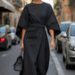 Vianna Jurk | Dames Herfst Maxi Jurk met Ballonmouwen