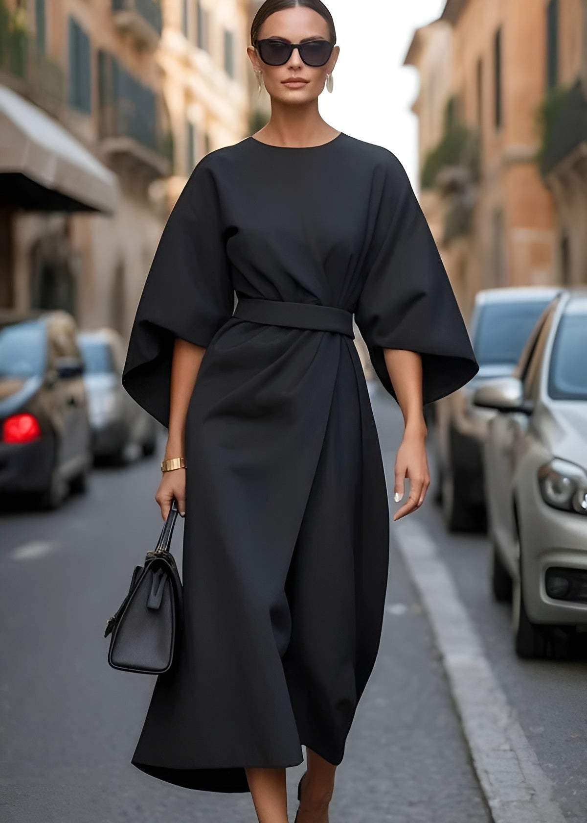 Vianna Jurk | Dames Herfst Maxi Jurk met Ballonmouwen