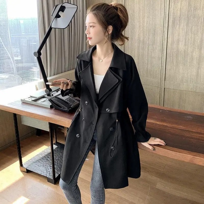 Alycia Jas | Dames Herfst Double-Breasted Trenchcoat