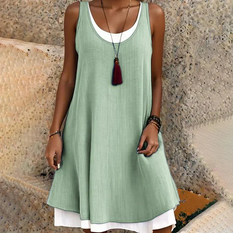 Dames Mouwloze Midi Jurk Zomer