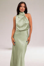 Dames Halter Jurk Maxi