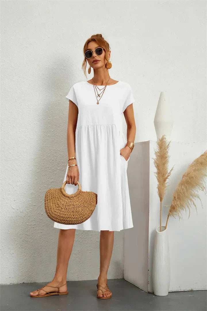 Dames Midi Jurk met Zakken