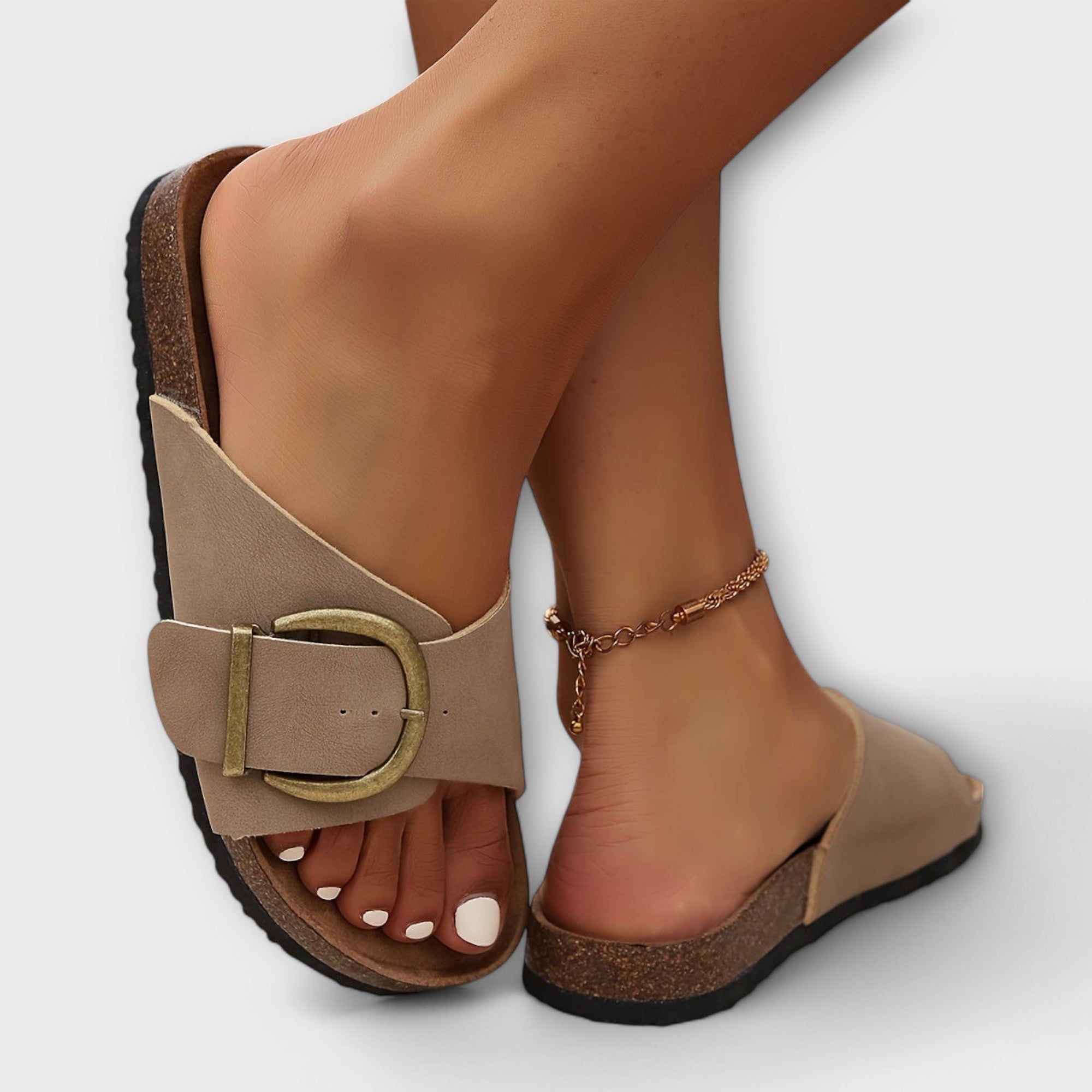 Dames Instap Sandalen met Brede Band