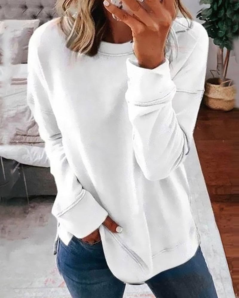 Ositha Sweatshirt | Simpel Comfortabel Effen Sweatshirt